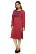 Pink Straight Poly Cotton Kurta image number 2