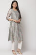 Olive Green Art Silk Straight Kurta image number 2