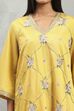Yellow Viscose Blend Embroidered Straight Suit Set image number 1