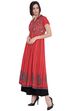 Red Viscose Kalidar Kurta image number 3