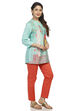 Mint Green Straight Viscose Indie Top image number 2