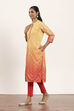 Mustard Polyester Straight Kurta Pants Set image number 3