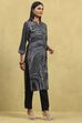 Grey Viscose Rayon Printed Straight Kurta image number 4