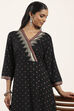 Black Viscose Rayon Straight Kurta Pants Set image number 7