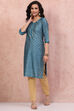 Maroon LIVA Straight Kurta image number 0