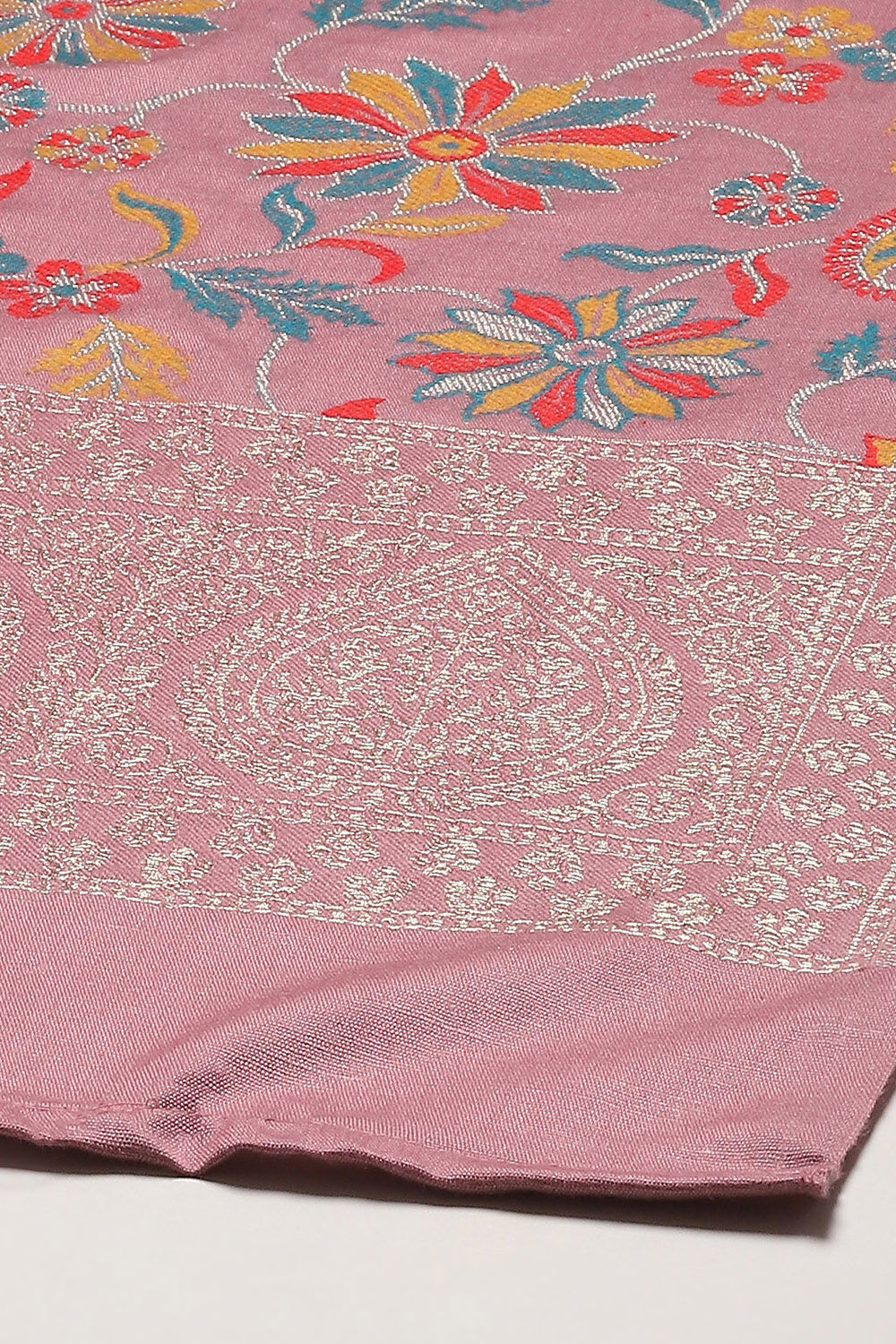 Red Poly Viscose Straight Yarndyed Kurta Palazzo Suit Set image number 3