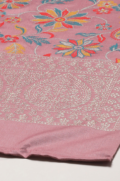 Mauve Poly Viscose Straight Yarndyed Kurta Palazzo Suit Set image number 3