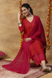 Fuchsia Printed Viscose Rayon Straight Kurta Set image number 0