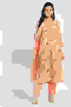 Peach Cotton Blend Straight Set image number 0