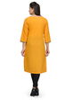 Yellow Cotton Straight Kurta image number 3