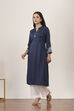 Blue Polyviscose Straight Kurtas image number 2