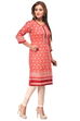Red Straight Cotton Kurta image number 2