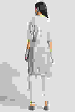 Blue Printed Straight Kurta image number 3