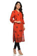Rust Straight Cambric Cotton Kurta image number 3