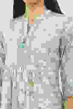 Green Viscose Polyester Gathered Suit Sets image number 1