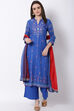 Blue Viscose Straight Kurta image number 4