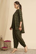 Green Viscose Blend Asymmetric Printed  image number 3