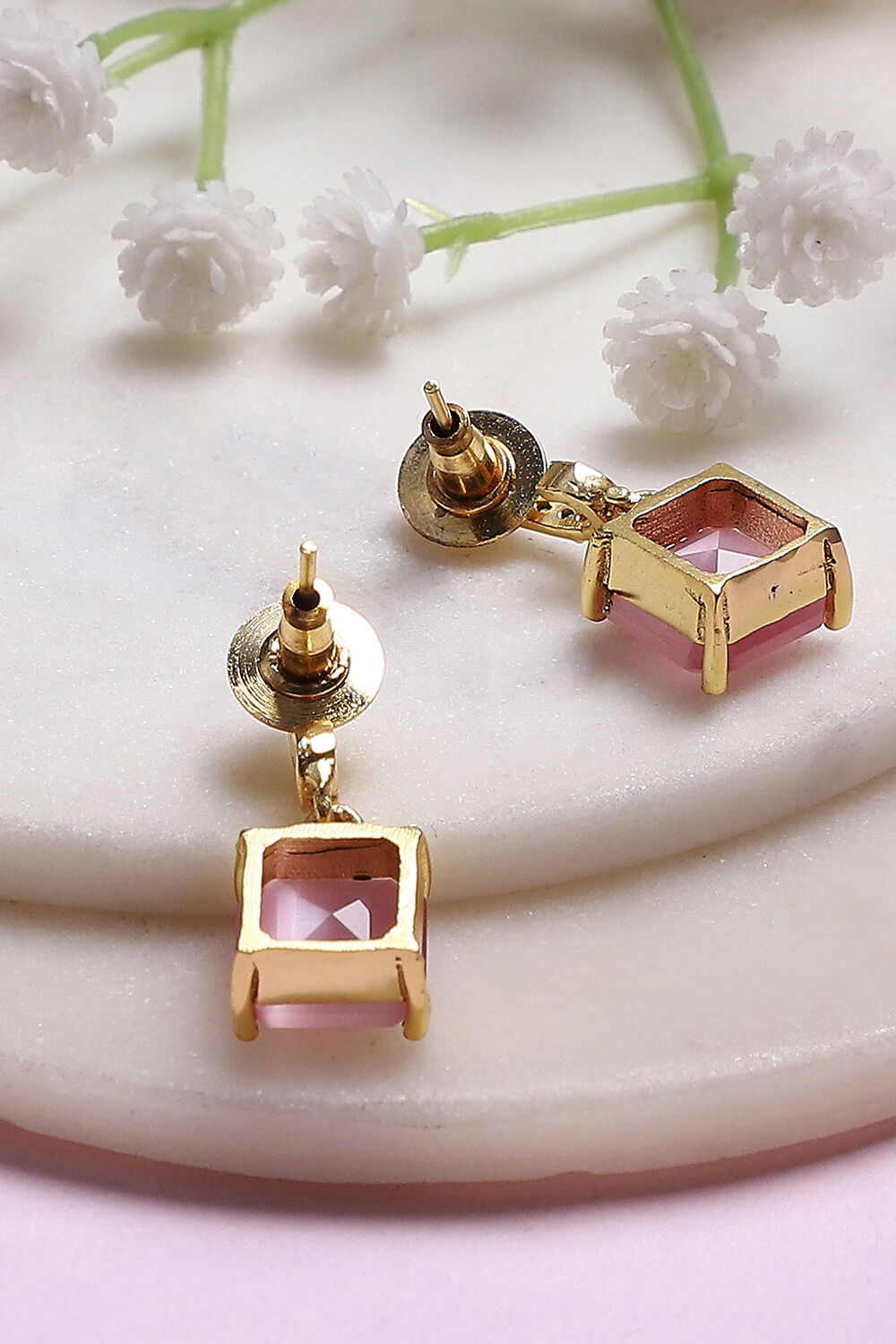 Light Pink Brass Jhumka image number 2