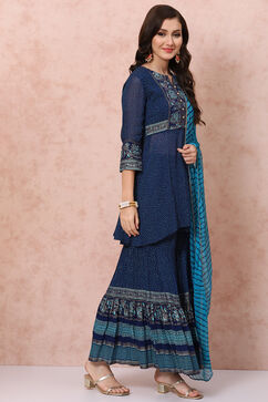 Blue Art Silk Suit Set image number 3