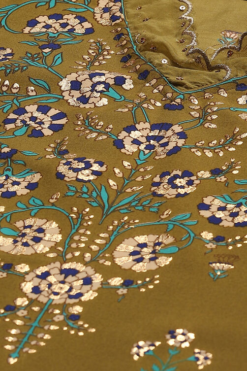Pink Art Silk Floral Kurta image number 1