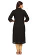 Black Straight Cotton Kurta image number 2