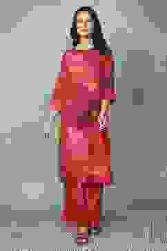 Red Floral Printed Co-ord Set image number 0