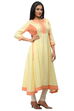 Cream Cotton Flared Kurta image number 2