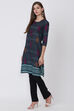 Yellow Cotton And Cambric Straight Kurta image number 2