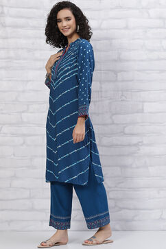 Indigo LIVA Straight Kurta image number 1