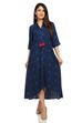 Indigo Asymmetric Viscose Dress image number 0