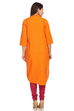 Orange Cotton Straight Kurta image number 3