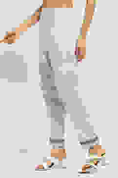 White and Blue Cotton Printed Regular Pants image number 2