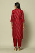 Pink LIVA Straight Printed Kurta Palazzo Suit Set image number 4