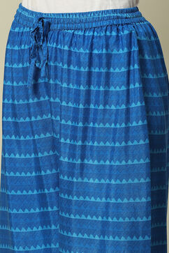 Blue LIVA Straight Printed Palazzo image number 1