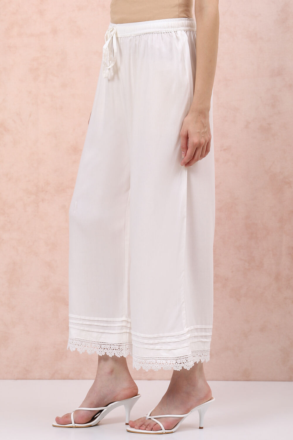 White Printed Palazzo image number 2