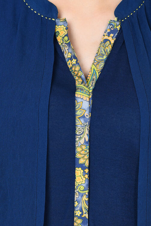 Indigo Straight Viscose Indie Top image number 4