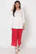 Off White Viscose And Rayon Indie Top image number 4