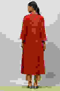 Magenta Printed A-line Kurta image number 3