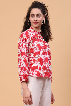 Red Crepe Short Top image number 3