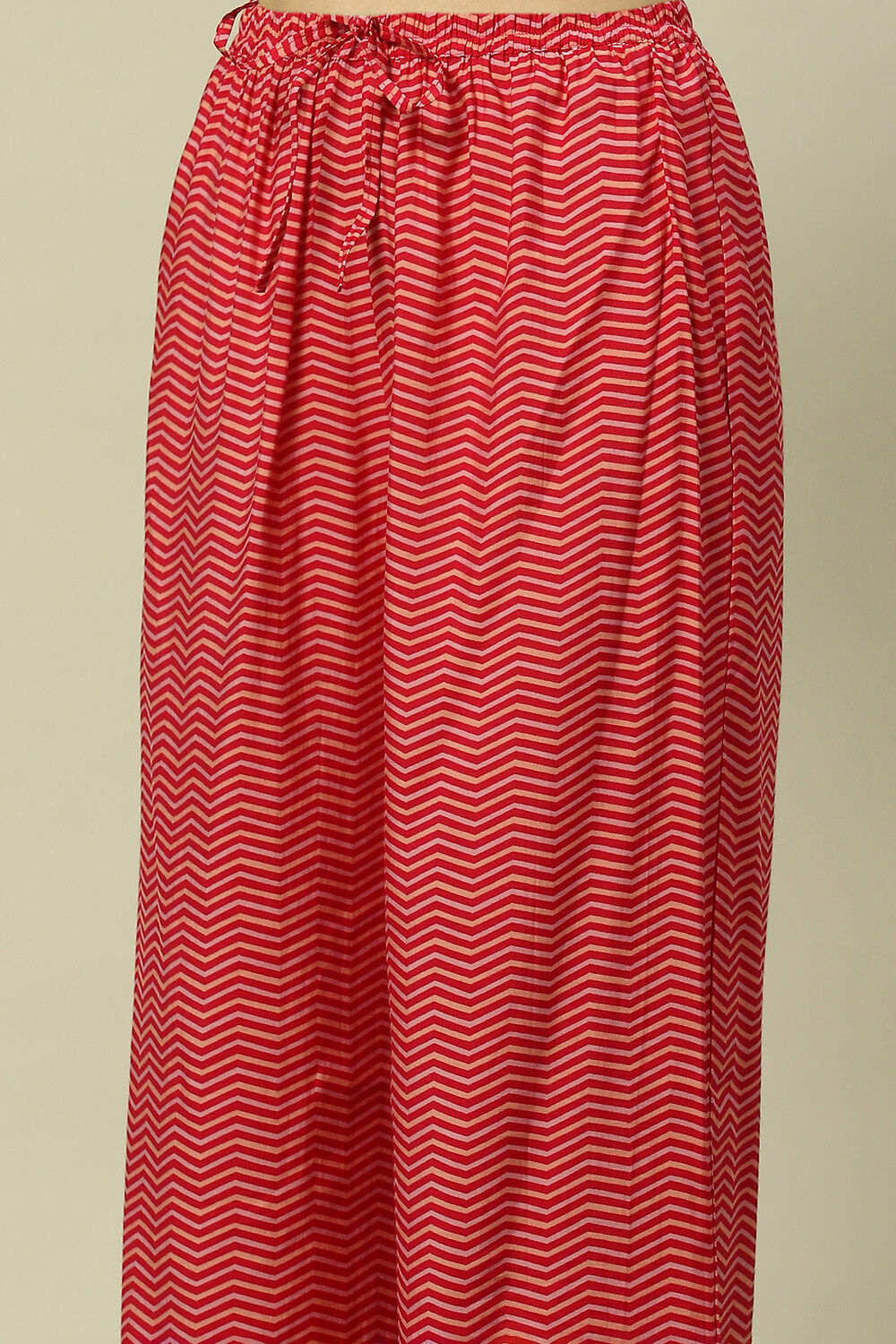 Mauve LIVA Straight Printed Kurta Palazzo Suit Set image number 2