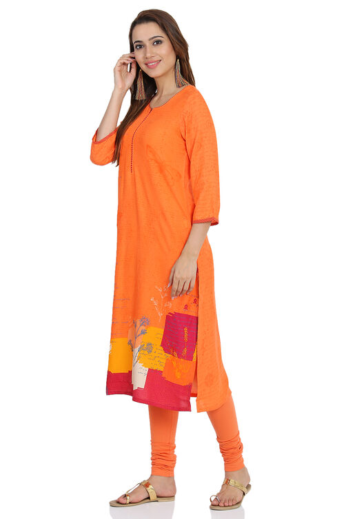 Coral Straight Viscose Kurta image number 1