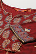 Maroon LIVA A Line Kurta image number 1