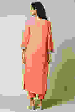 Pink LIVA Straight Printed Kurta image number 3