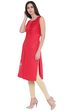 Red Cotton Straight Kurta image number 3