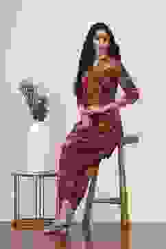 Red Rayon Viscose Rayon Kurta Pants Set image number 0