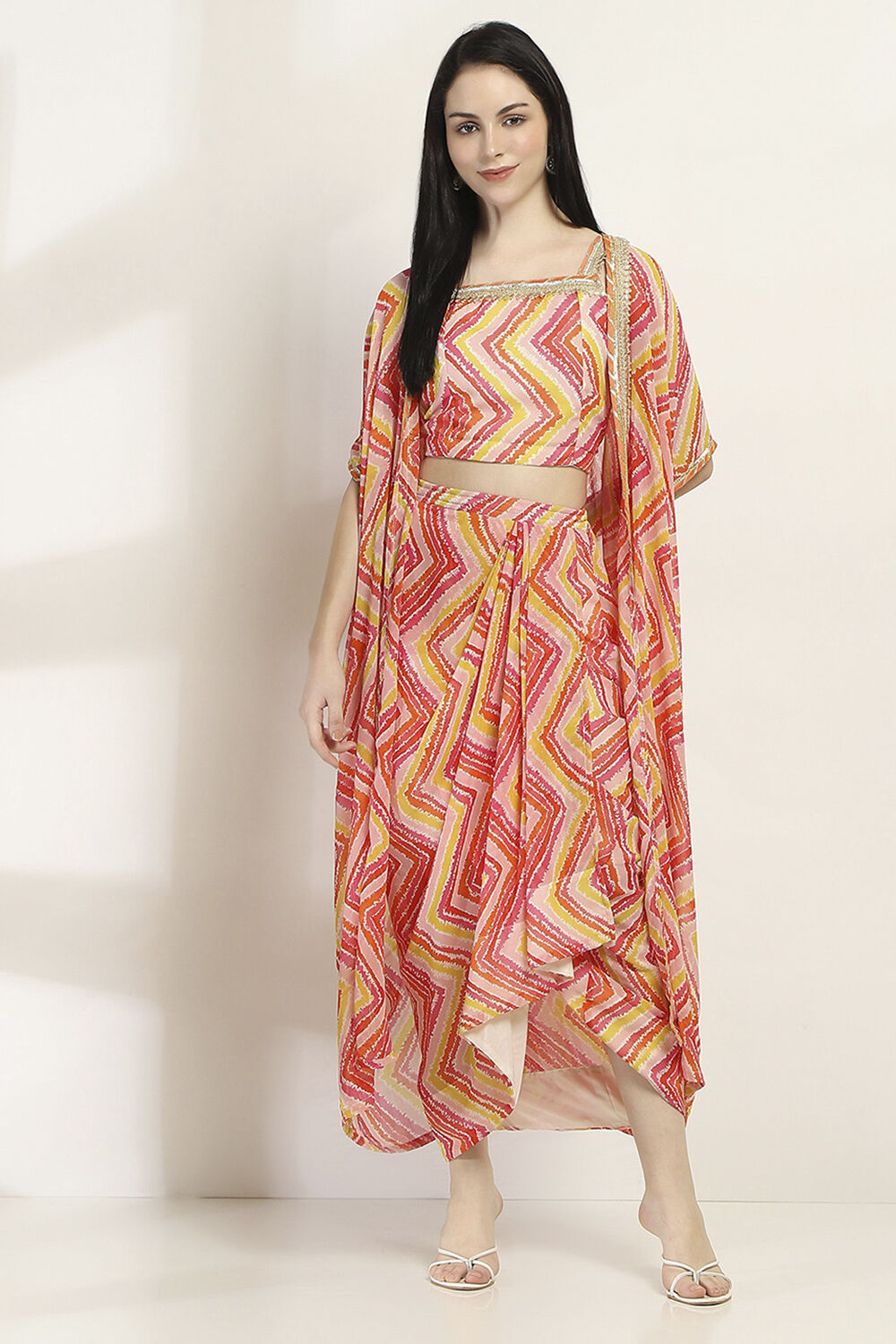 Pink Polyester Skirt Set image number 6