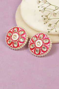 Pink Alloy Earrings image number 0