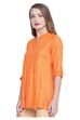 Orange A-Line Viscose Indie Top image number 2