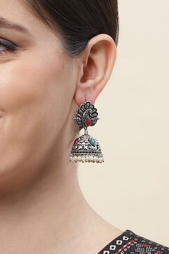 Red Oxidised Alloy Earrings image number 1