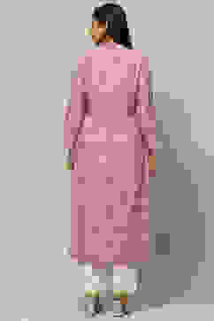Pink Rayon Staight Kurta image number 3
